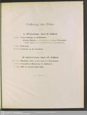 Ordnung der Feier