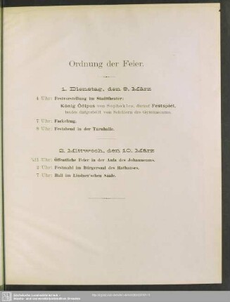 Ordnung der Feier
