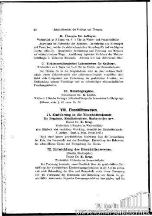 71. Einführung in die Eisenhüttenkunde