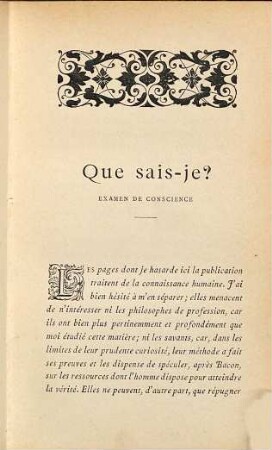 Que sais-je? : Examen de conscience. Sur l'origine de la vie terrestre