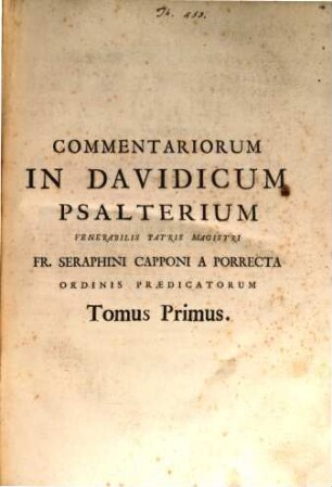 Commentaria in Psalterium Davidicum. 1