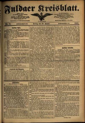 Ausgabe vom Freitag, den 26. Januar 1906.