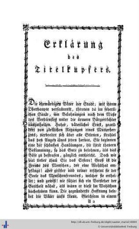 Erklärung des Titelkupfers.