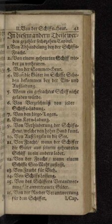 II. Von der Schiffs-Heur.