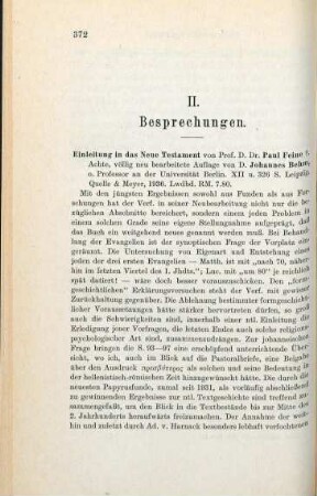 372-373 [Rezension] Feine, Paul, Einleitung in das neue Testament