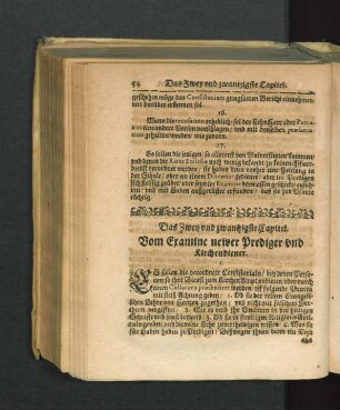 Das Zwey und zwantzigste Capitel. Vom Examine newer Prediger und Kirchendiener.