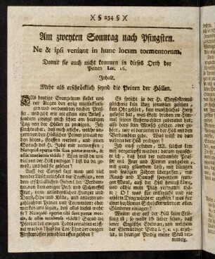 234-280, Am zweyten bis sechsten Sonntag nach Pfingsten