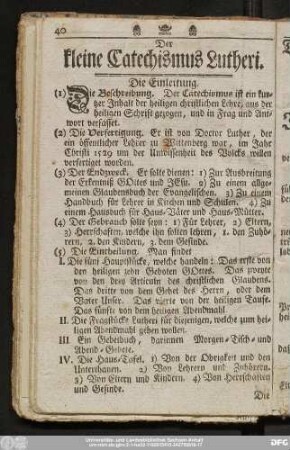 Der kleine Catechismus Lutheri.