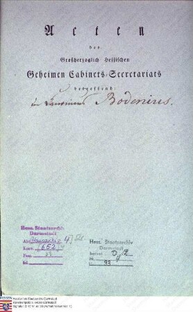 Bodenius, Karl, Kanonikus, Sänger in Darmstadt