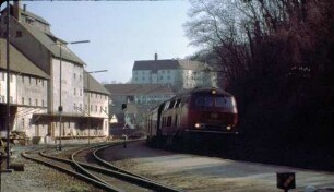 Niederstetten Lok 215 132 Nahverkehrszug Lagerhaus Gleisanschluss