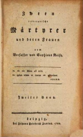 Zween litterarische Märtyrer und deren Frauen, 2