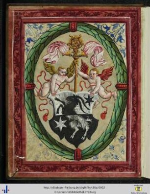 [Vorderer Spiegel] Wappen von Michael Hablitzel.