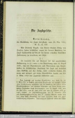 Die Jagdgesetze