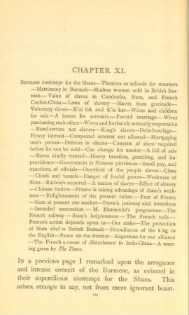 Chapter XI. Burmese contempt for the Shans ...