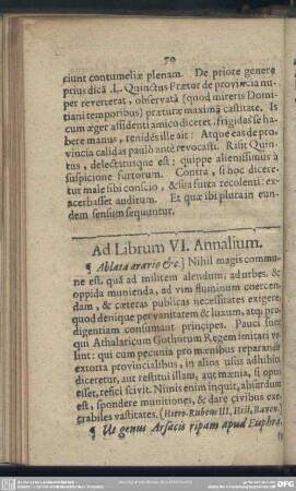 Ad Librum VI. Annalium
