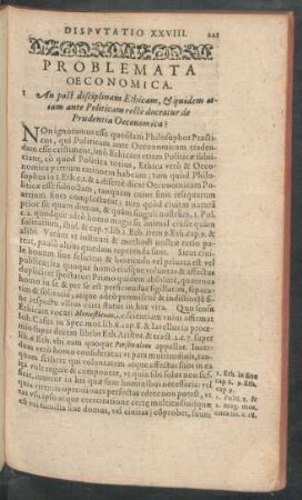 Problemata Oeconomica