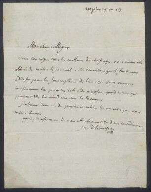 Jean Claude Delamétherie, Brief