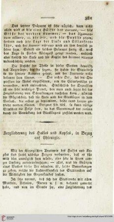 Zergliederung des Halses und Kopfes, in Bezug auf Chirurgie