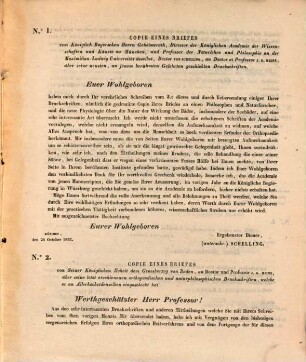 Copie eines scientivischen Berichts an den König in Bayern