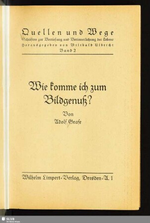 Wie komme ich zum Bildgenuß?