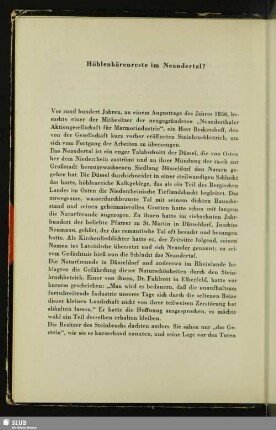 Höhlenbärenreste im Neandertal?