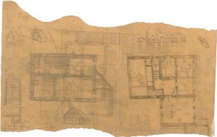 Hildebrand, Adolf von; Haus Schlederloh - Grundriss, Teilgrundrisse, Perspektiven