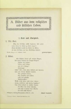 A. Bilder aus dem religiösen und sittlichen Leben
