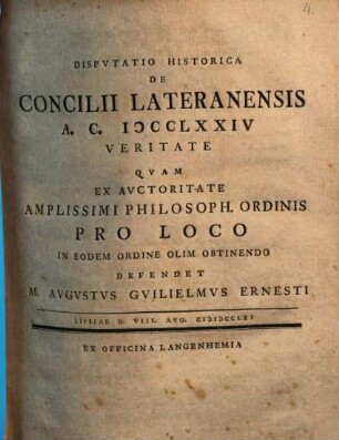 Disp. hist. de concilii Lateranensis A. C. DCCLXXIV veritate