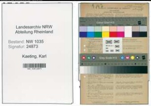 Entnazifizierung Karl Kaeting , geb. 14.06.1899 (Steiger)