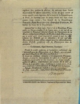 Decret de la Convention Nationale, 1083. 1793
