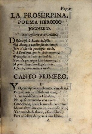La Proserpina : Poema heroico jocoserio