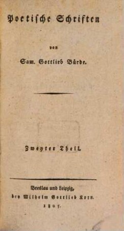Poetische Schriften, 2