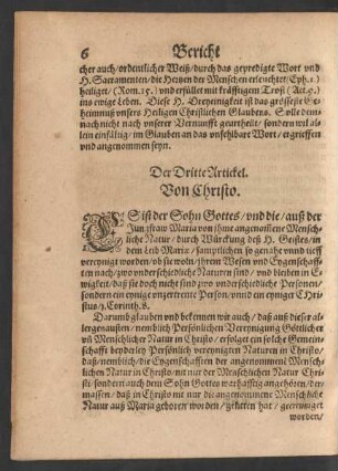 Der Dritte Artickel. Von Christo.