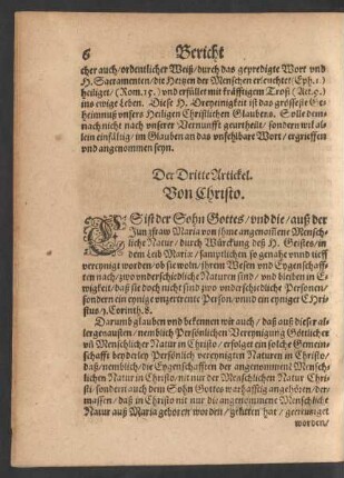 Der Dritte Artickel. Von Christo.