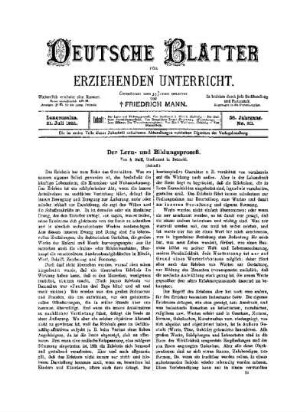 Der Lern- und Bildungsprozeß : (Schluß)