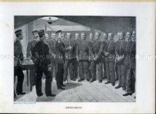 Uniformdarstellung, Infanteristen in Ausgeh-Uniform, Preußen, 1910/1912. Tafel aus: Knötel: Preußen, Unser Heer.