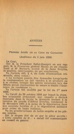 Premier Arrêt De La Cour De Cassation (Audience du 3 juin 1899)