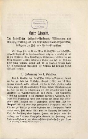 Das kurhessische Leibgarde-Regiment : eine geschichtliche Skizze