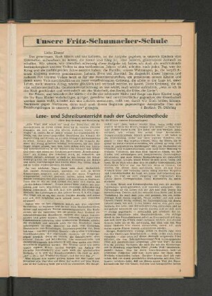 Lese- und Schreibunterricht nach der Ganzheitmethode
