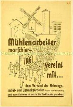 Flugschrift an die Arbeitnehmer in den Mühlenbetrieben zur Tarifpolitik und zum Beitritt in Gewerkschaften