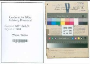 Entnazifizierung Walter Weiss , geb. 30.03.1903 (Angestellter)