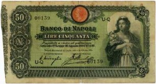 Geldschein, 50 Lire, 22.10.1903