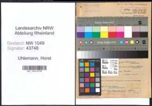 Entnazifizierung Horst Uhlemann , geb. 01.05.1913 (Buchhalter)