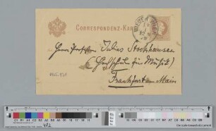 Postkarte an Julius Stockhausen