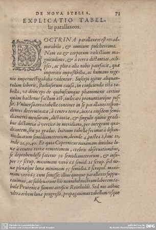 Explicatio Tabellae parallaxeos.