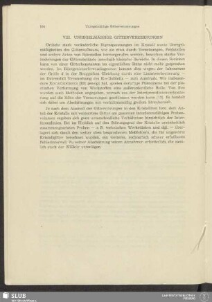 VIII. Unregelmässige Gitterverzerrungen