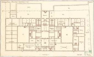 Fischer, Theodor; München - Westend, Bergmannstr.; Ledigenheim - Vorentwurf (Grundriss EG)