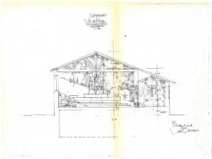 Gsaenger, Gustav; Wackersdorf / Oberpfalz (Bayern); Ev. Kirche - Vorprojekt (Querschnitt)