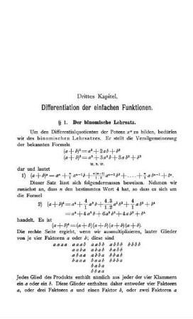 Differentiation der einfachen Funktionen.