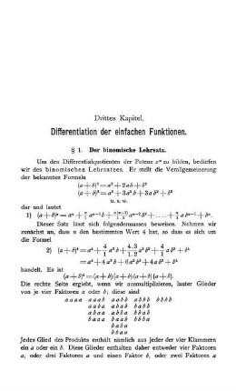 Differentiation der einfachen Funktionen.